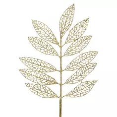 Новогоднее украшение «Ветка ясень» 43 см цвет золотой Без бренда