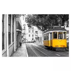Картина на холсте "Желтый трамвай" 70x110 см Без бренда