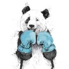 Картина на холсте "Панда в боксе" 40x50 см Fbrush