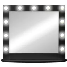 Гримерное зеркало настольное с подсветкой Континент 11 ламп цвет черный 80х70 см
