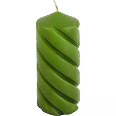 Свеча столбик цвет мох зеленый 20 см Без бренда