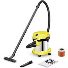 Пылесос строительный Karcher WD 2 Plus S V-15/4/18/C, 1000 Вт, 15 л