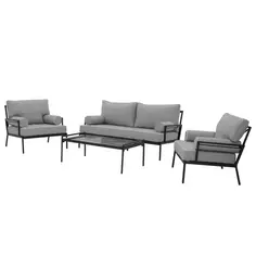 Набор садовой мебели Naterial Onyx алюминий/полиэстер/стекло серый: стол, диван и 2 кресла
