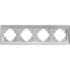 Рамка для розеток и выключателей Gusi Electric Ugra С1140-004 4 поста цвет серебро