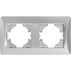 Рамка для розеток и выключателей Gusi Electric Ugra С1120-004 2 поста цвет серебро