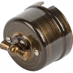 Выключатель Electraline двухклавишный бронза