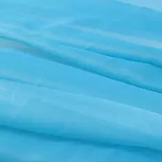 Тюль вуаль с утяжелителем 325 см однотонная цвет синий п/м Без бренда