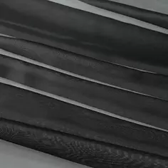 Тюль вуаль с утяжелителем 325 см однотонная цвет черный п/м Без бренда