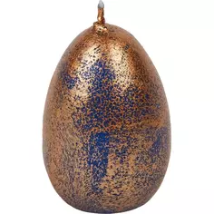Свеча парафиновая Яйцо-3 малое синие с росписью 5,5 см Эвис