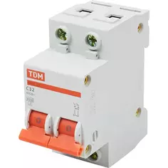 Автоматический выключатель TDM Electric ВА47-63 2P C32 А 4.5 кА SQ0218-0013