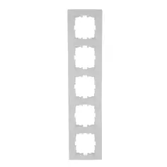Рамка для розеток и выключателей Lezard Karina 5 постов горизонтальная цвет белый