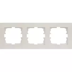 Рамка для розеток и выключателей Lezard Vesna 3 поста горизонтальная цвет жемчужный белый перламутровый