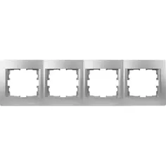 Рамка для розеток и выключателей Lezard Karina 4 поста горизонтальная цвет матовый серый