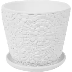 Горшок цветочный Камешки ø17.5 h15.1 см v2.15 л керамика цвет белый Без бренда