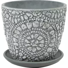 Горшок цветочный Камешки ø14.6 h12.7 см v1.3 л керамика цвет серый Без бренда