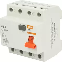 УЗО Tdm Electric ВД1-63 4P 63 A 30 мА 4.5 кА AC SQ0203-0044