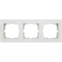 Рамка для розеток и выключателей Lezard Vesna 3 поста горизонтальная цвет белый