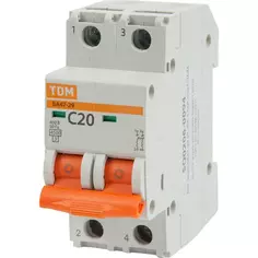 Автоматический выключатель TDM Electric ВА47-29 2P C20 А 4.5 кА SQ0206-0094