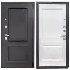 Дверь входная металлическая Порта Р-4 Т80 Белый/Букле Графит 880 мм правая Без бренда