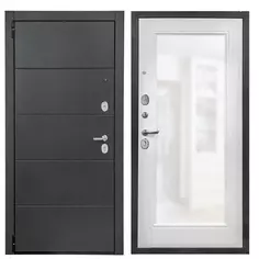 Дверь входная металлическая Порта Р-3 Graphite Pro/ Super White 880 мм левая Без бренда