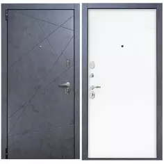 Дверь входная металлическая Порта Р-3 Graphit Art/Super White 980 мм левая Без бренда