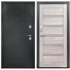 Дверь входная металлическая Порта Р-2 Дуб европейский 980 мм левая цвет серый/ антик серебро Без бренда