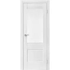 Дверь межкомнатная остеклённая Классико-43 80х200 см ламинация Hardflex цвет белый (с замком и петлями) Без бренда