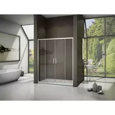 Душевая дверь в нишу Makiato WTW-TD-160-C-WE, 185x160 см хромированный профиль прозрачное стекло раздвижная Без бренда