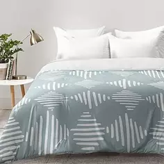 Комплект постельного белья Mona Liza Minimal двуспальный сатин серо-голубой