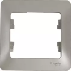 Рамка для розеток и выключателей Schneider Electric Glossa 1 пост одинарная цвет платина