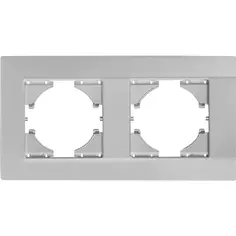 Рамка для розеток и выключателей Gusi Electric City С1112-004 2 поста цвет серебро