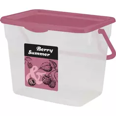Контейнер Berry Summer 4.5л пластик розой с крышкой Без бренда