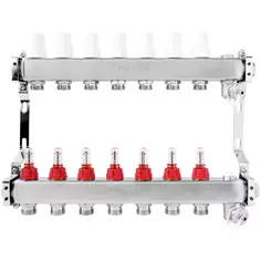 Коллекторная группа ProAqua со встроенными расходомерами 1"х3/4 7 выходов
