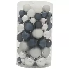 Набор елочных шаров Зимняя Сказка ø4-8 см пластик микс 100 шт Без бренда