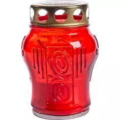 Лампада для чайной свечи 6.5x14 см стекло, цвет красный Без бренда