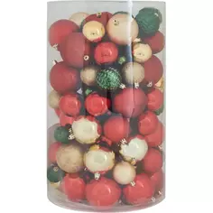 Набор елочных шаров Классика ø4-8 см пластик микс 100 шт Без бренда
