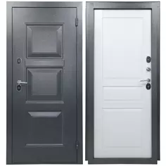 Дверь входная металлическая 3Ф 205x88 см. правая серый Без бренда