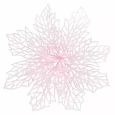 Новогоднее украшение Цветок рождественский 12x12 см цвет розовый Без бренда