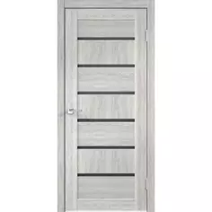 Дверь межкомнатная остеклённая Опал 70x200 см ПВХ цвет дуб европейский серый (с замком в комплекте) Velldoris