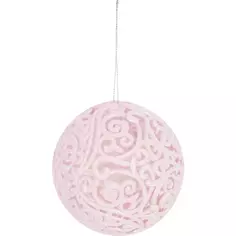 Новогоднее украшение Шар ажурный 10x10 см цвет розовый Без бренда