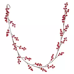 Новогоднее украшение Гирлянда рождественская 12x155 см цвет красный Без бренда