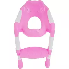 Сиденье для унитаза детское с лесенкой и ручками цвет розовый Без бренда