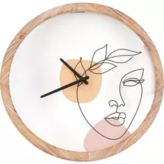 Часы настенные Dream River Девушка круглые МДФ цвет коричнево-белый ø45 см