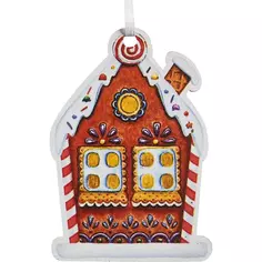 Декоративная подвеска Пряничный домик 6.3x8.9 см цвет разноцветный Без бренда