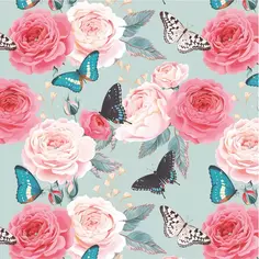 Упаковочная бумага «Бабочки в саду» 100x70 см Симфония