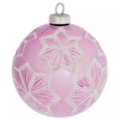 Елочный шар «Изгибы» ø8 см пластик розовый Без бренда