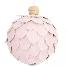 Елочный шар «Лотос» ø8 см пластик розовый Без бренда