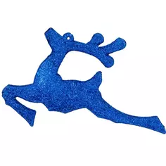 Елочная игрушка «Олень в прыжке» 13 см синий Без бренда