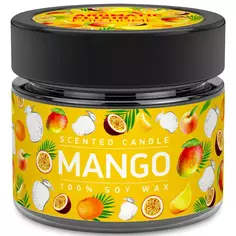 Свеча ароматизированная в стеклянной банке Манго маракуйя оранжевая 5.8 см Bago Home