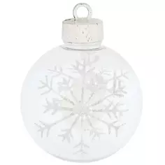 Елочный шар «Снежинка» ø8 см пластик прозрачный Без бренда